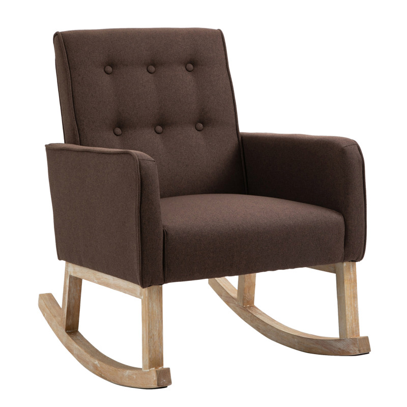 Silla mecedora Dream tapizada en tela Marrón