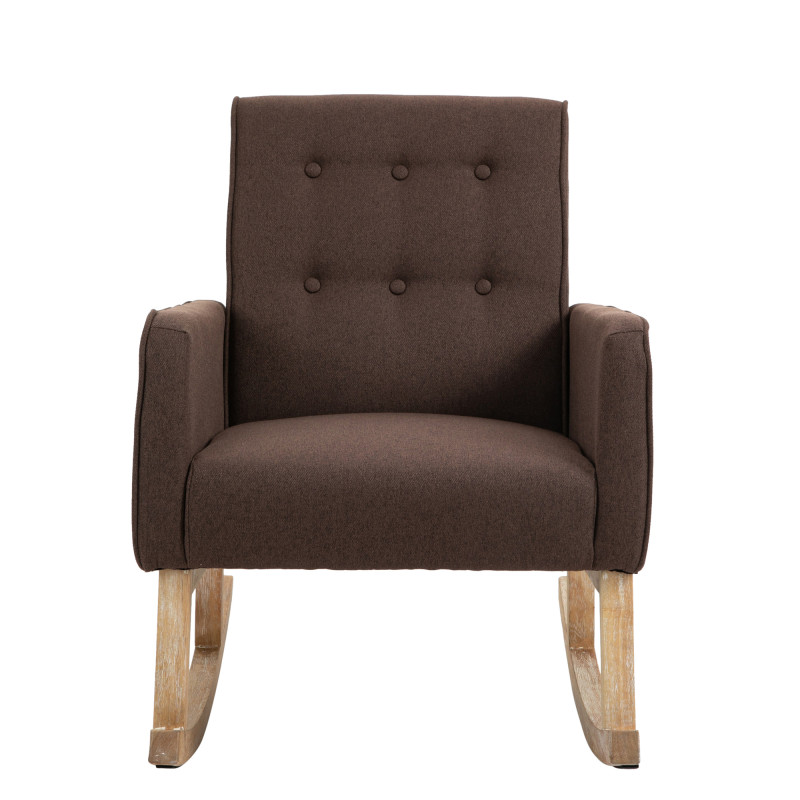 Silla mecedora Dream tapizada en tela Marrón