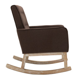 Fauteuil à bascule Dream en tissu brun