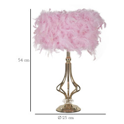LAMPE DE TABLE TARTY ROSE CM Ø 25X54
