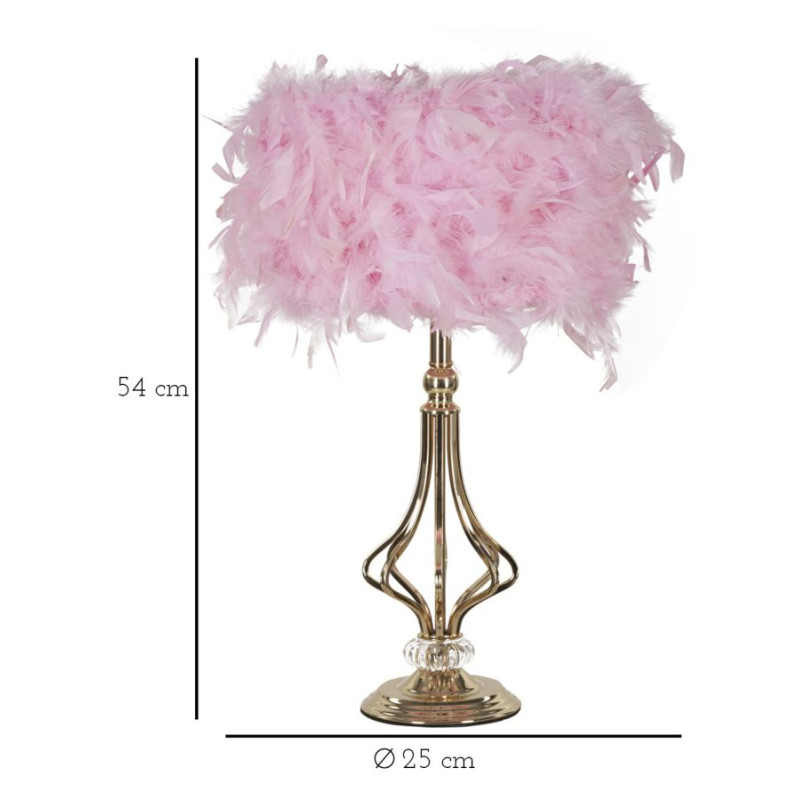 LAMPE DE TABLE TARTY ROSE CM Ø 25X54