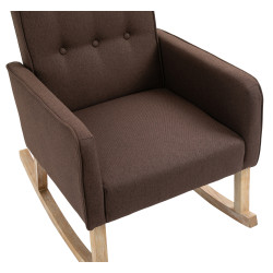 Fauteuil à bascule Dream en tissu brun