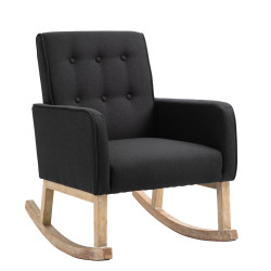 Fauteuil à bascule Dream en tissu noir