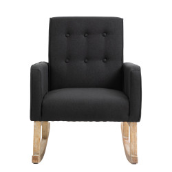 Fauteuil à bascule Dream en tissu noir