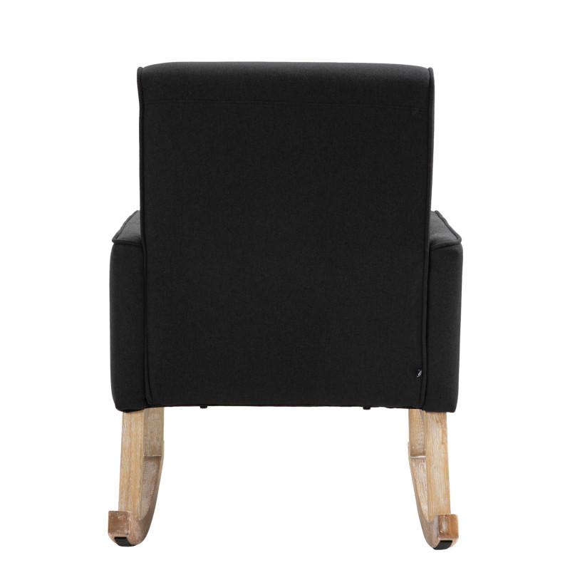 Silla mecedora Dream tapizada en tela Negro