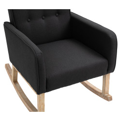 Fauteuil à bascule Dream en tissu noir