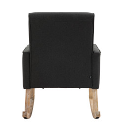 Silla mecedora Dream tapizada en tela Gris oscuro