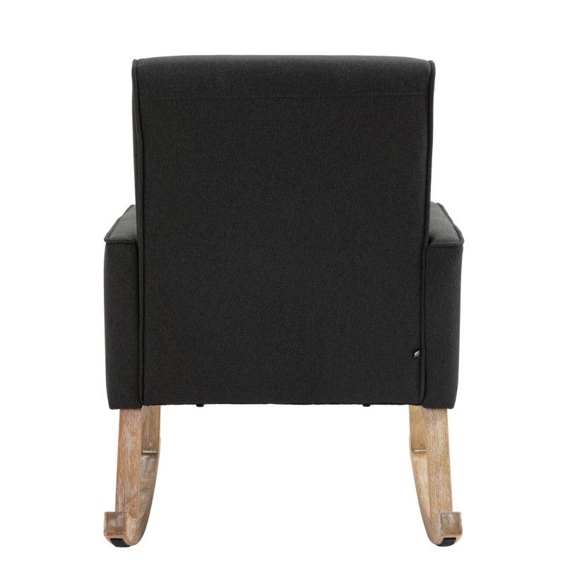 Silla mecedora Dream tapizada en tela Gris oscuro