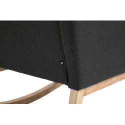 Silla mecedora Dream tapizada en tela Gris oscuro