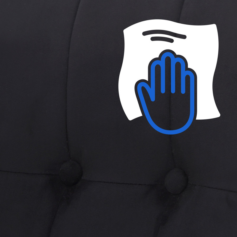 Silla mecedora Saltillo en terciopelo Nogal/negro