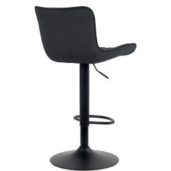 Lot de 2 tabourets de bar en velours Emma noir