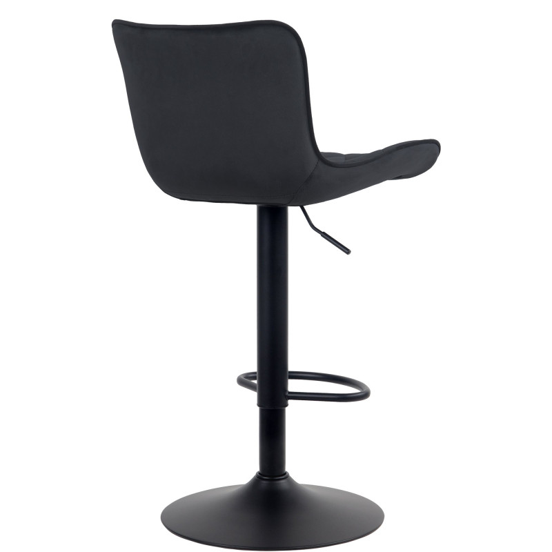 Lot de 2 tabourets de bar en velours Emma noir