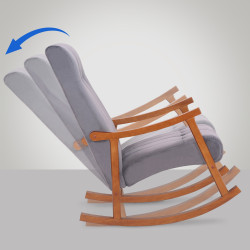 Fauteuil à bascule en velours Saltillo noyer/gris