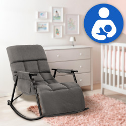 Chaise à bascule en tissu Cathy gris foncé