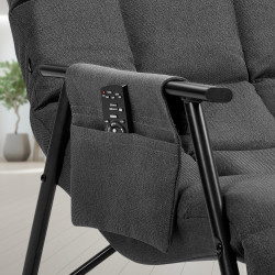 Chaise à bascule en tissu Cathy gris foncé