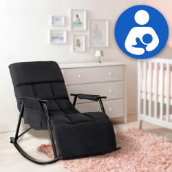 Chaise à bascule en tissu Cathy noir