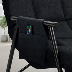 Chaise à bascule en tissu Cathy noir