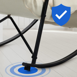 Chaise à bascule en tissu Cathy crème