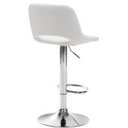 Taburete de bar Camden en polipiel Blanco,Metal cromado