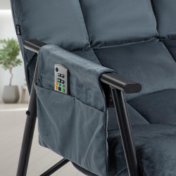 Fauteuil à bascule en velours Cathy gris foncé