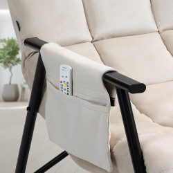 Fauteuil à bascule en velours Cathy crème