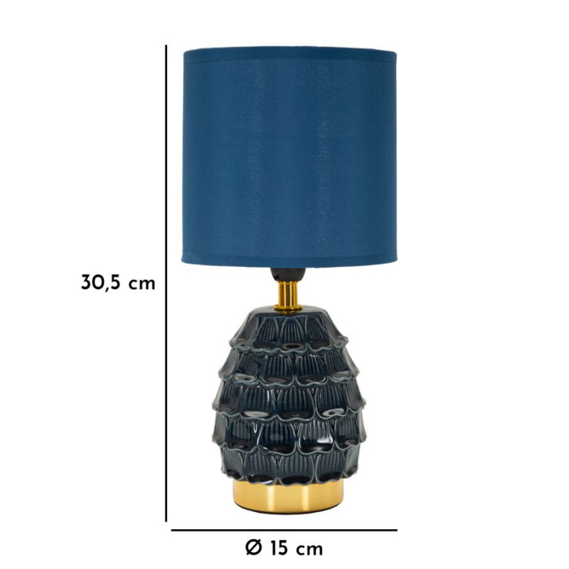 LAMPE DE BUREAU PIGNY BLEU CM Ø 15X30,5