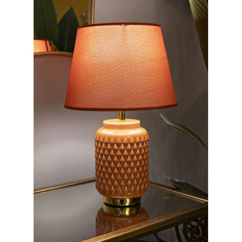 LAMPE DE TABLE CARRÉE ORANGE CM Ø 28X44