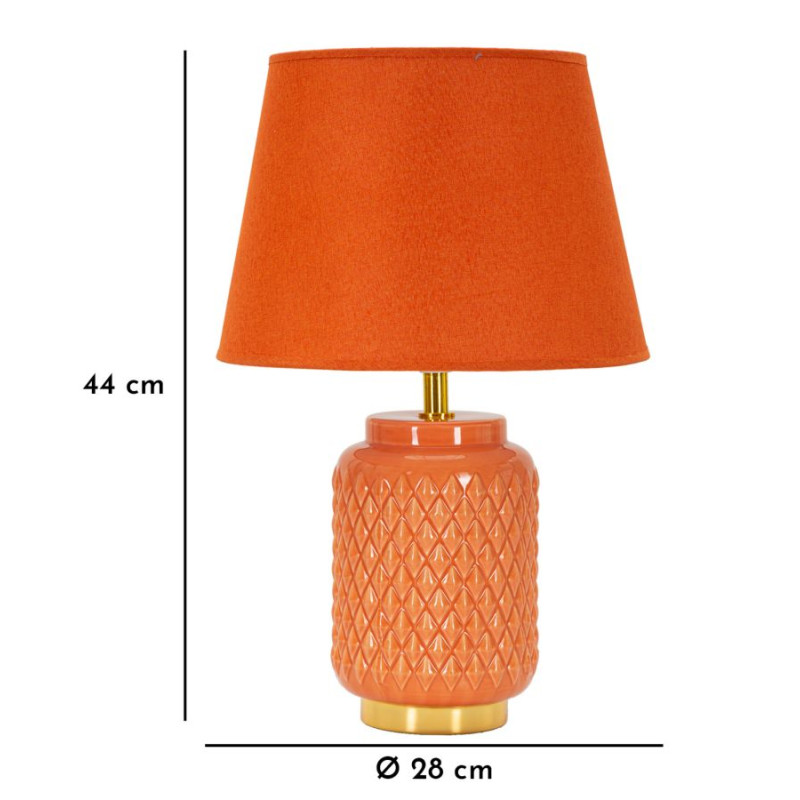 LAMPE DE TABLE CARRÉE ORANGE CM Ø 28X44
