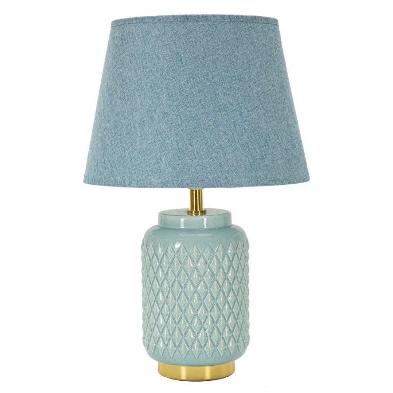 LAMPE DE TABLE CARRÉE TURQUOISE CM Ø 28X44