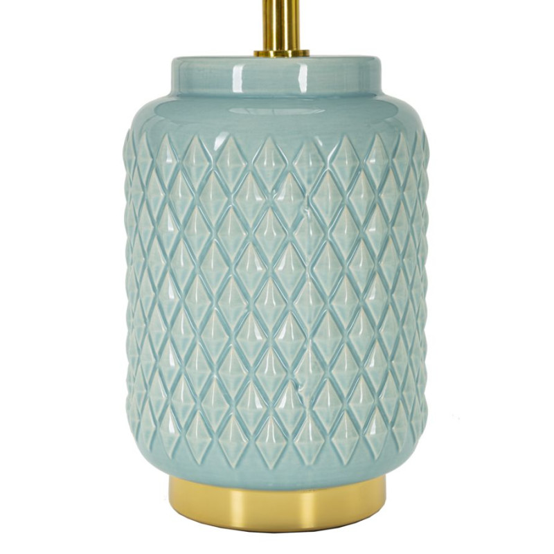 LAMPE DE TABLE CARRÉE TURQUOISE CM Ø 28X44