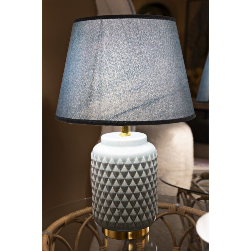 LAMPE DE TABLE CARRÉE TURQUOISE CM Ø 28X44