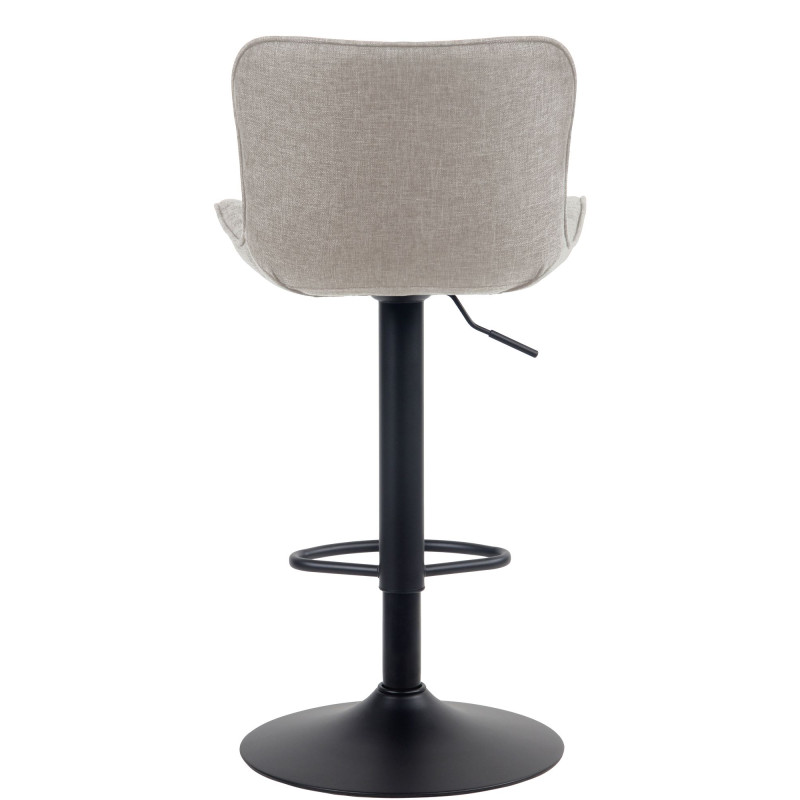 Lot de 2 tabourets de bar en tissu Emma taupe