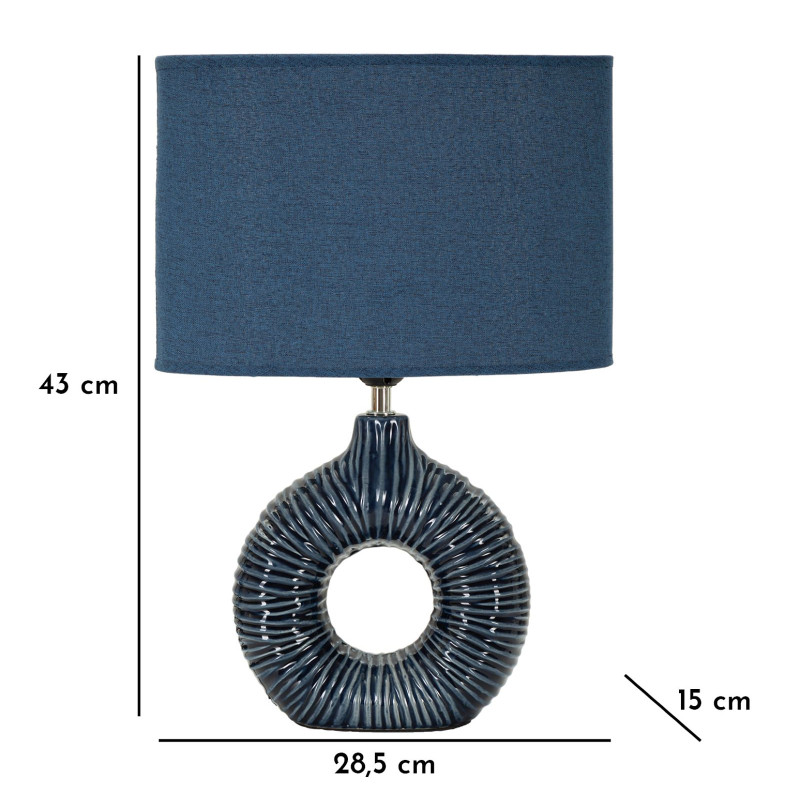LAMPE DE TABLE SETA BLEU CM 28,5X15X43