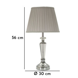 LAMPE DE TABLE ARGENTÉE CM Ø 30X56