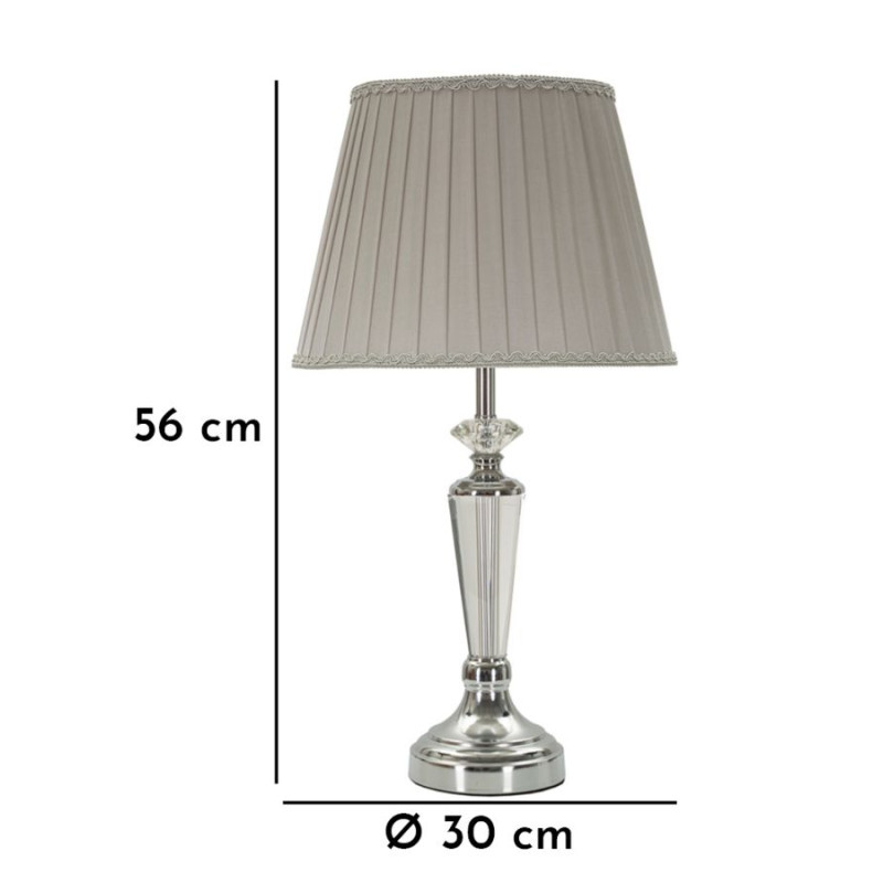 LAMPE DE TABLE ARGENTÉE CM Ø 30X56