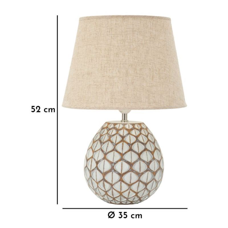 LAMPE DE TABLE TIBET RÉSINE CM Ø35X52