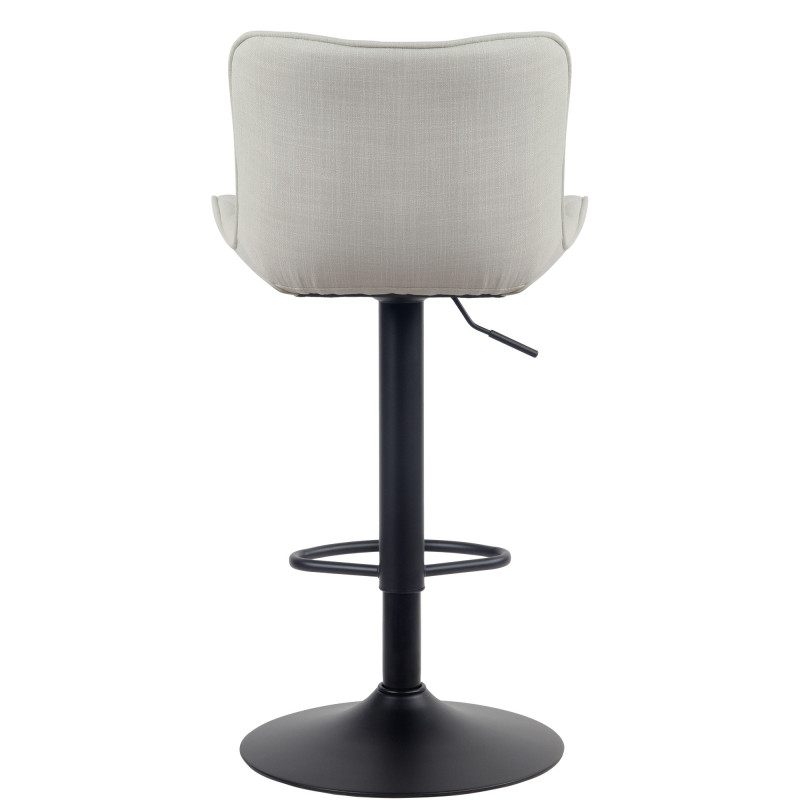 Lot de 2 tabourets de bar en tissu Emma crème