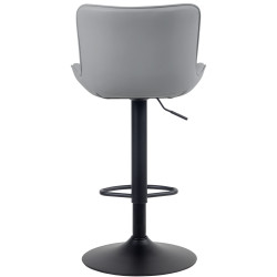 Lot de 2 tabourets de bar Linus en cuir artificiel gris