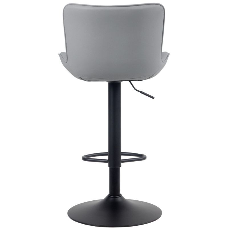 Lot de 2 tabourets de bar Linus en cuir artificiel gris