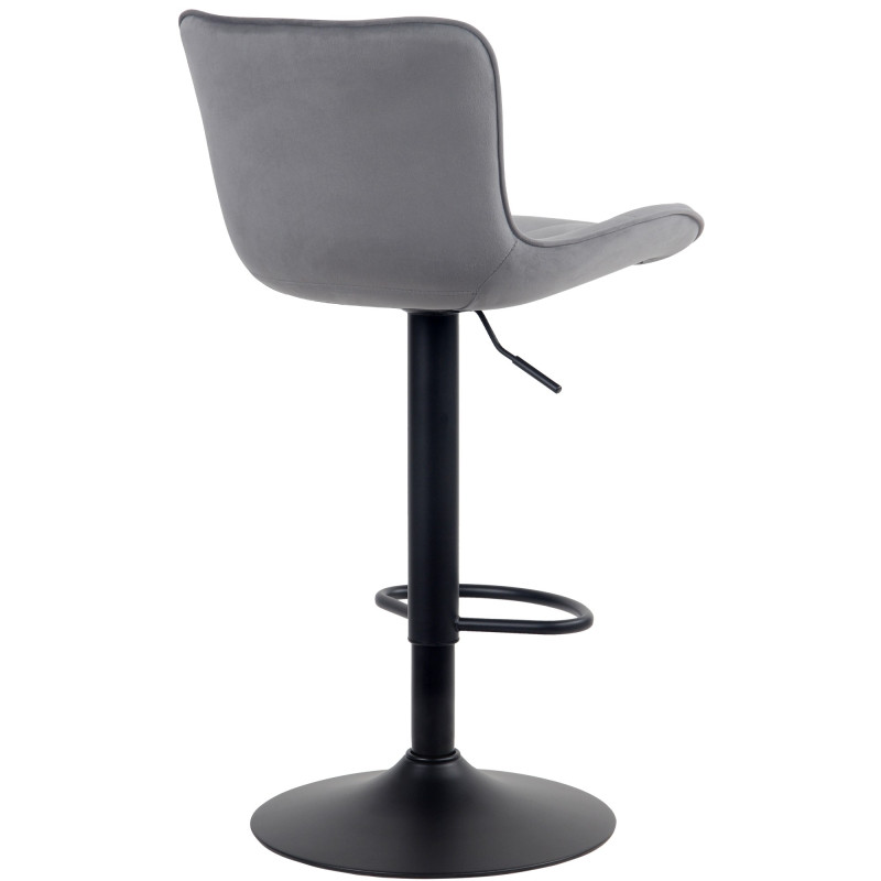 Lot de 2 tabourets de bar en velours Linus gris foncé