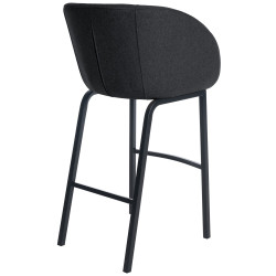 Tabouret de bar Rockhill B en feutre anthracite