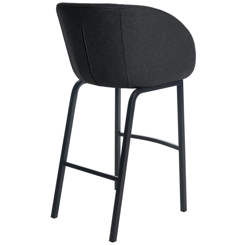 Tabouret de bar Rockhill B en feutre anthracite