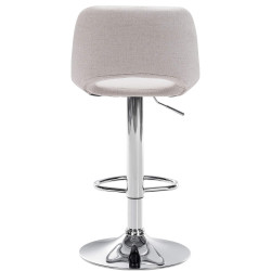 Sgabello da bar Camden in tessuto cromato color crema