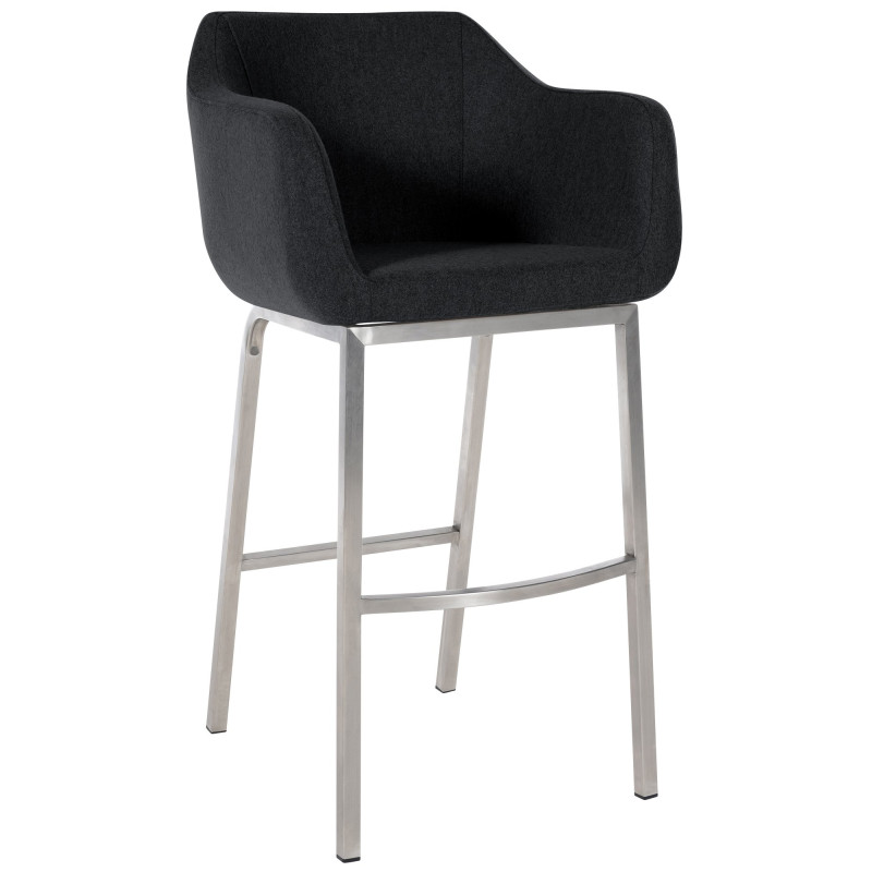 Tabouret de bar Monea E en feutre anthracite