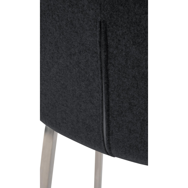 Tabouret de bar Monea E en feutre anthracite