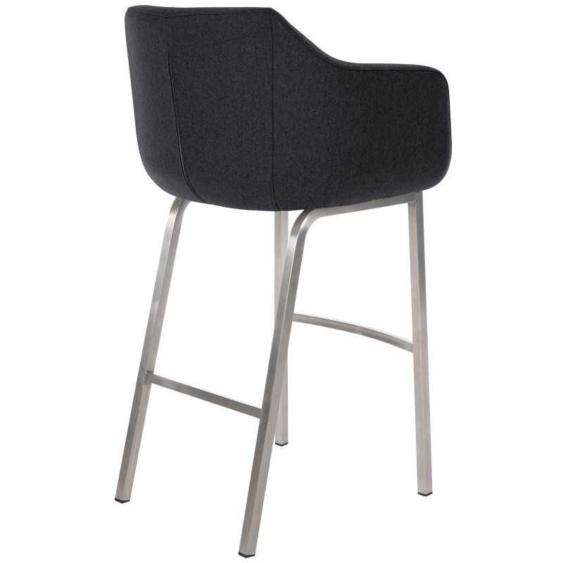 Tabouret de bar Monea E en feutre anthracite