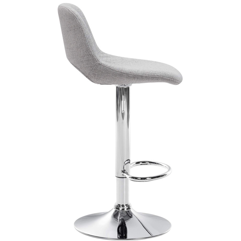 Sgabello da bar Camden in tessuto cromato grigio chiaro