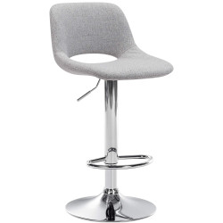 Tabouret de bar Camden tissu chrome gris clair