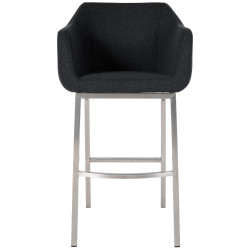 Tabouret de bar Monea E en feutre anthracite