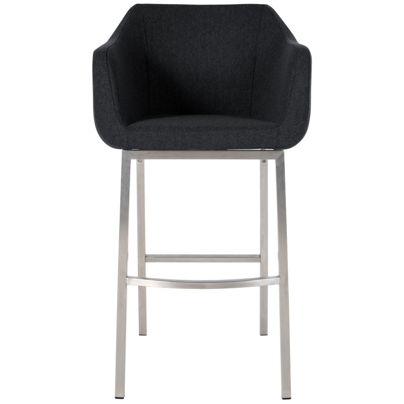 Tabouret de bar Monea E en feutre anthracite